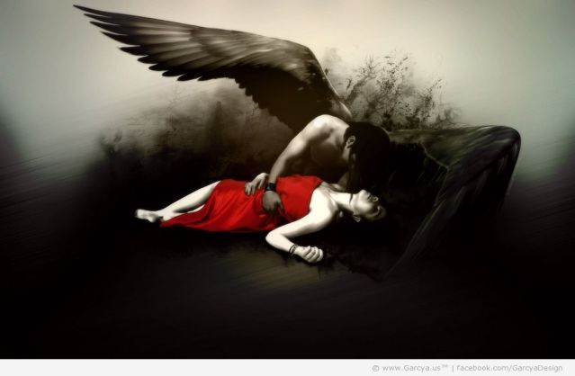 dark_angel-man-protects-his-arms-a-woman-dressed-in-red-realistic-srtyle2