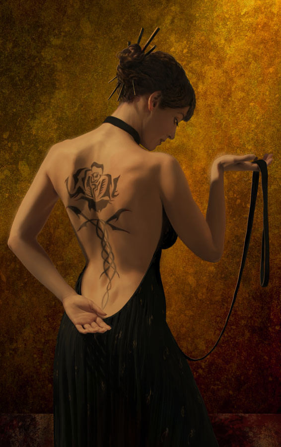 Jacqueline Carey's courtesan Phèdre nó Delaunay, art by Lee Moyer