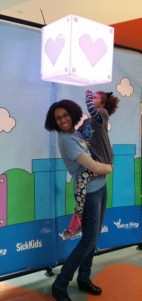 Me and my daughter at Sick Kids Hospital for Extra Life.